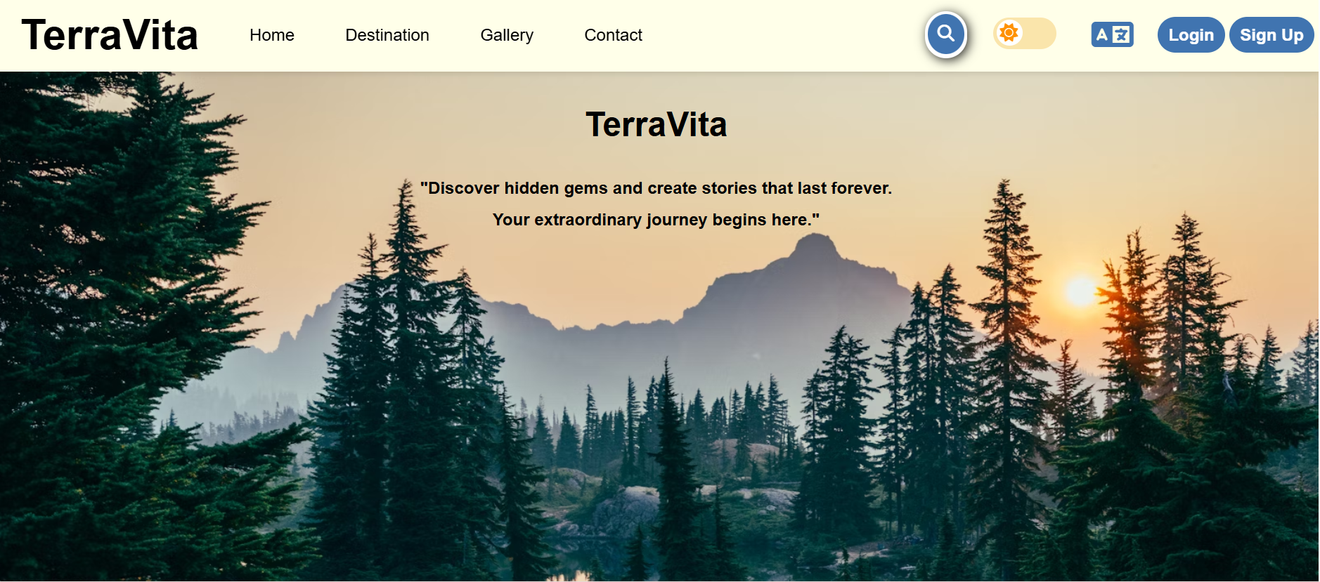 screenshot of terravita project